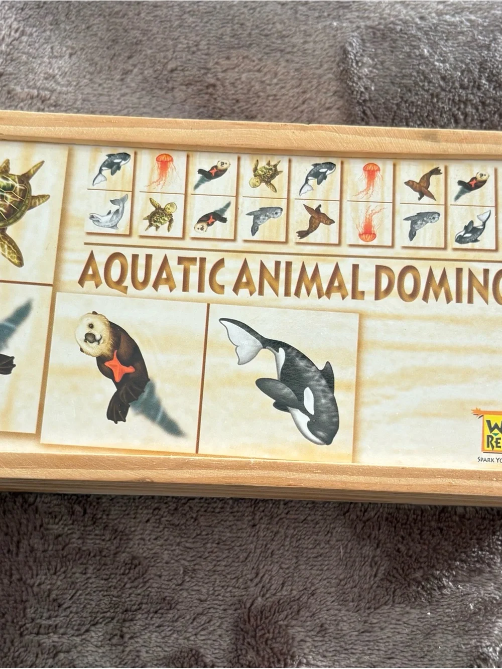 Wild Republic Beige & Brown Aquatic Animal Dominoes - Educational Kids Game